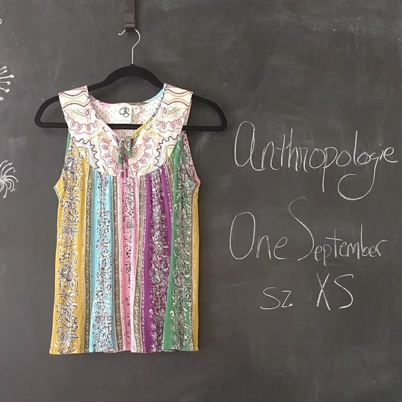 Anthropologie Tops - Anthropologie One September Larkspur Tank XS